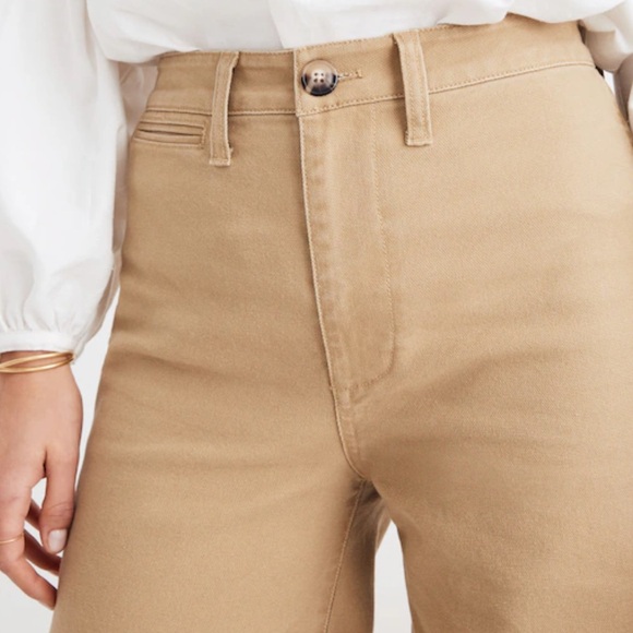 Madewell Sailor Emmett Wide Leg Jeans Khaki Pants - Picture 4 of 10